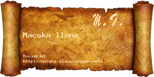 Macska Ilona névjegykártya